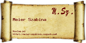 Meier Szabina névjegykártya
